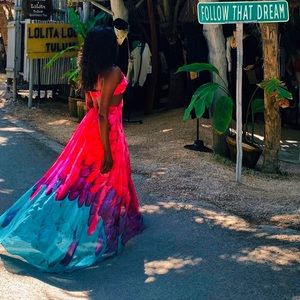 Mermaid flowy Maxi dress
